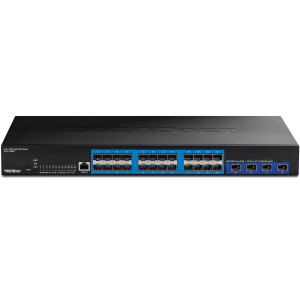 TRENDnet TL2-F70284 28-Port Managed Gigabit SFP L2 Switch, 4 SFP+ slots, smart fans, rack mountable